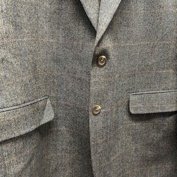 Lauren Ralph Lauren 100% Wool 2 Button Blazer Sport Coat Brown Plaid Size 44R - Picture 5 of 15